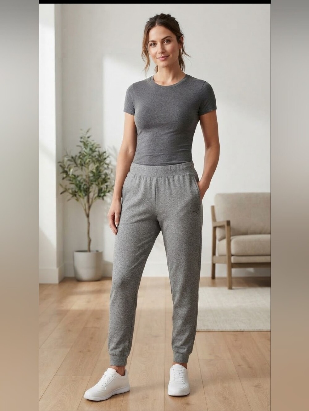 LAZYPANTS Grey Heather Jogger Sweatpants – Size Medium